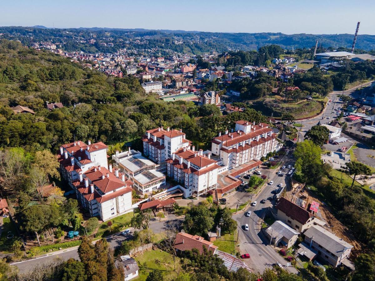 Apto No Centro De Gramado Com Piscina Termica Bagian luar foto